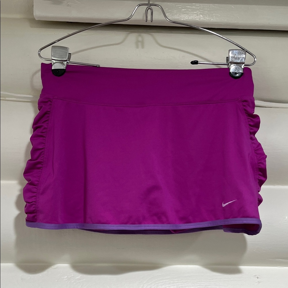 Nike Magenta Ruched Athletic Skort